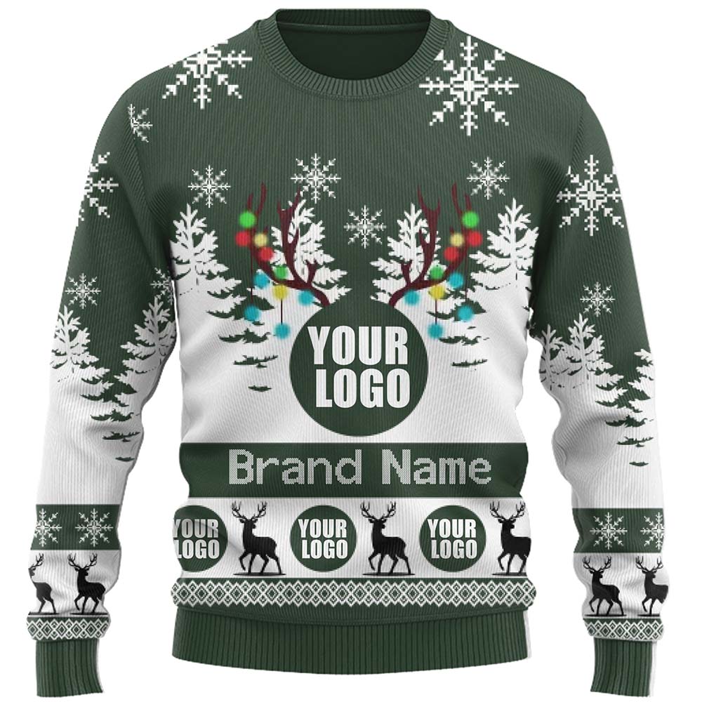Live Preview Custom Company Logo Ugly Christmas Sweater 2